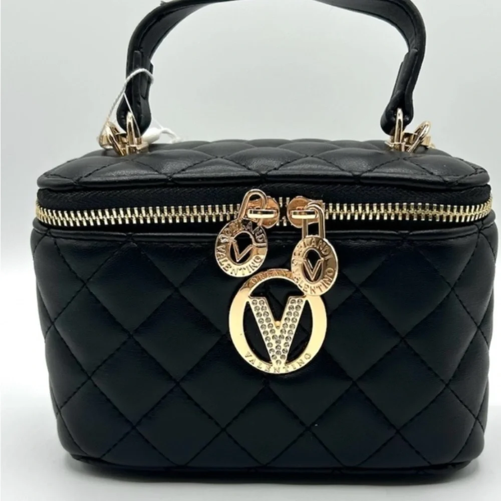 Valentino Orlando Black Quilted Handbag with Gold Accents- NWT🌟 - Picture 3 of 4